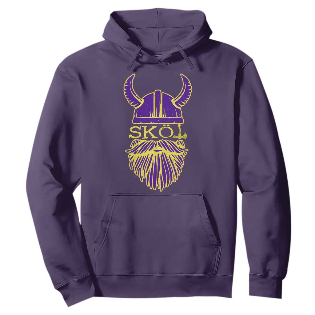 Skol Nordic Scandinavian Warrior Helmet Hoodie Retro Football Sports Fan MFV TS10 Purple Print Your Wear