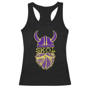 Skol Nordic Scandinavian Warrior Helmet Racerback Tank Top Retro Football Sports Fan MFV TS10 Black Print Your Wear