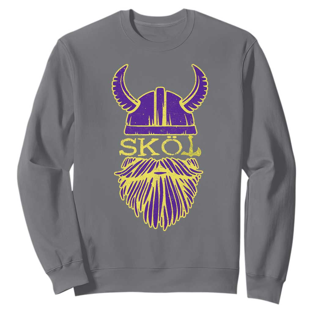 Skol Nordic Scandinavian Warrior Helmet Sweatshirt Retro Football Sports Fan MFV TS10 Charcoal Print Your Wear