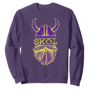Skol Nordic Scandinavian Warrior Helmet Sweatshirt Retro Football Sports Fan MFV TS10 Purple Print Your Wear