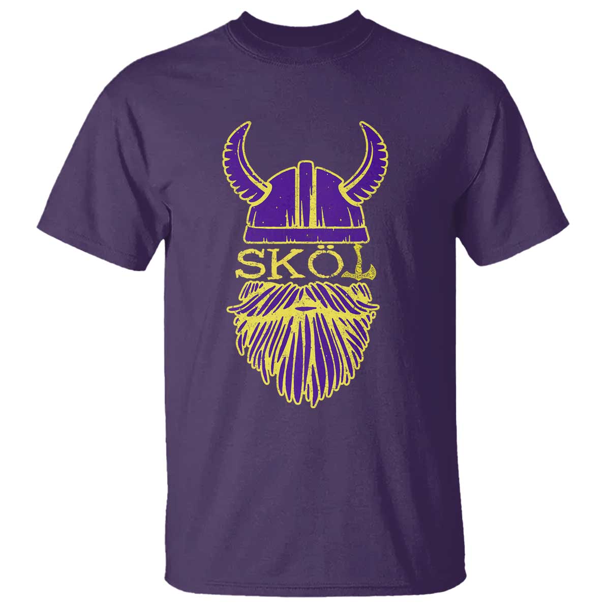 Skol Nordic Scandinavian Warrior Helmet T Shirt Retro Football Sports Fan MFV TS10 Purple Print Your Wear