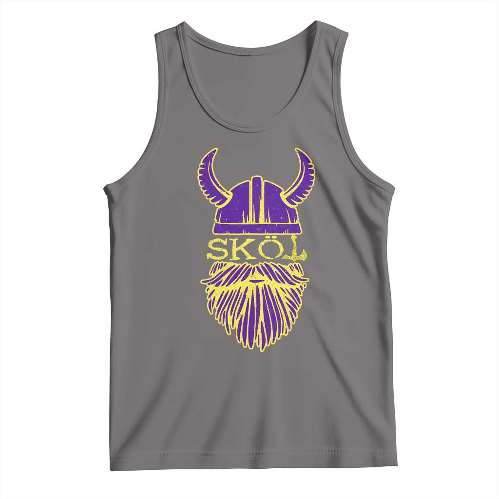 Skol Nordic Scandinavian Warrior Helmet Tank Top Retro Football Sports Fan MFV TS10 Deep Heather Print Your Wear