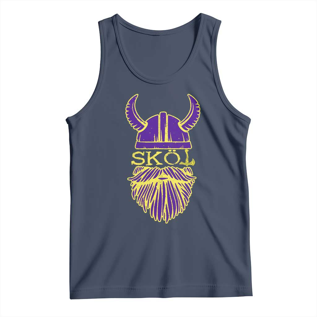Skol Nordic Scandinavian Warrior Helmet Tank Top Retro Football Sports Fan MFV TS10 Navy Print Your Wear