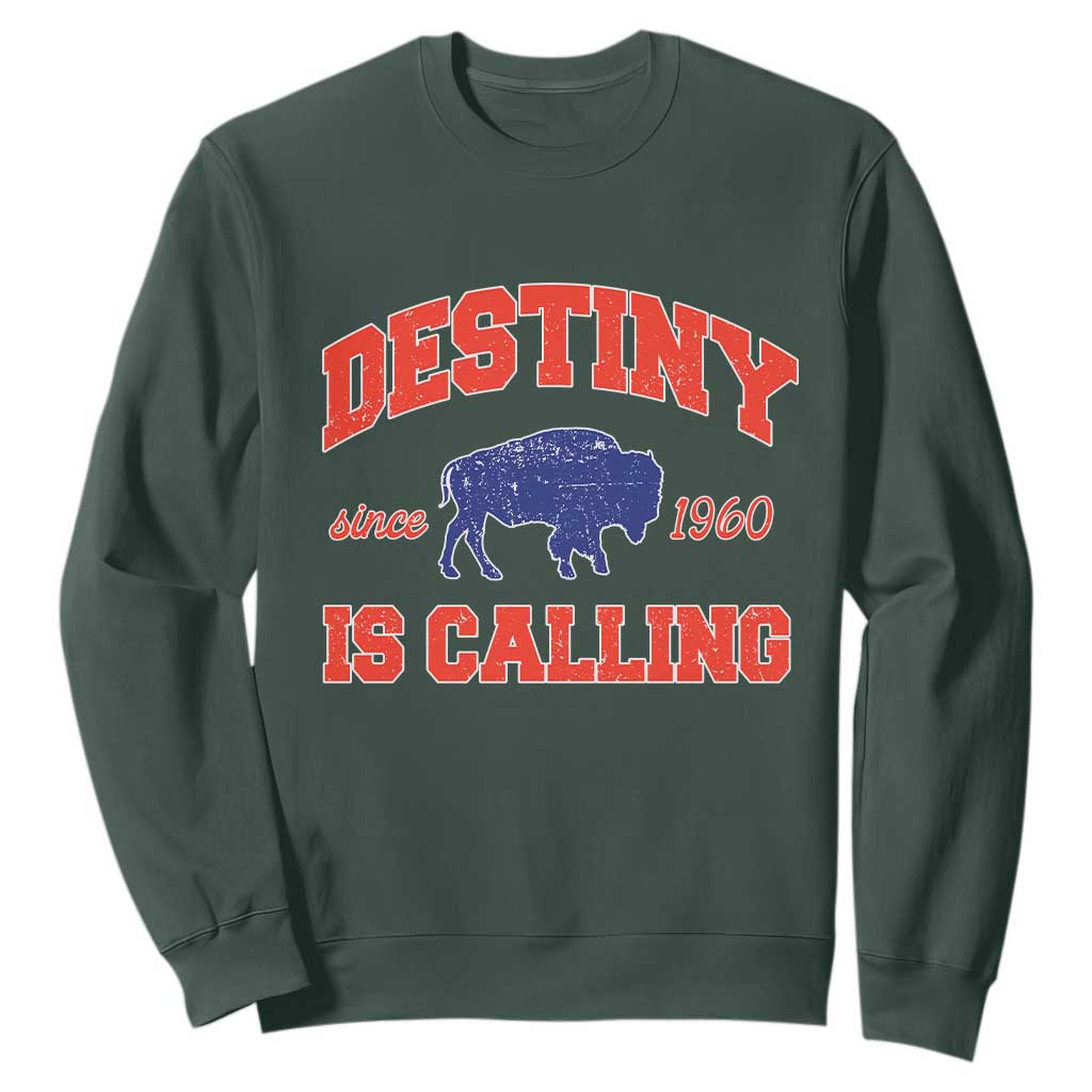 BFB Game Day Sweatshirt Vintage Destiny is Calling Victory Monday TS10 Dark Forest Green Print Your Wear