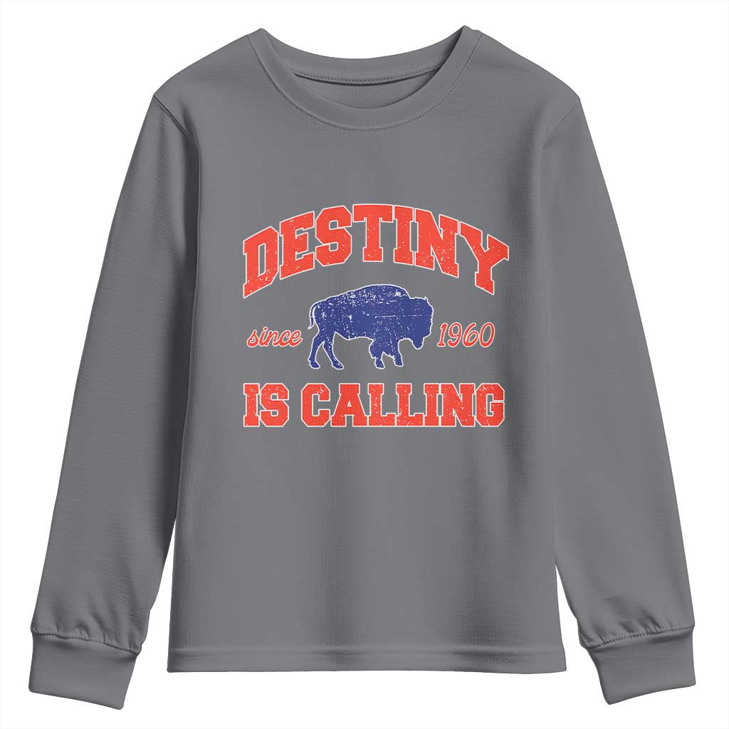BFB Game Day Youth Sweatshirt Vintage Destiny is Calling Victory Monday TS10 Charcoal Print Your Wear