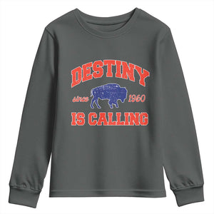 BFB Game Day Youth Sweatshirt Vintage Destiny is Calling Victory Monday TS10 Dark Heather Print Your Wear