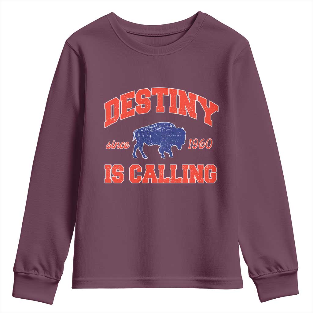 BFB Game Day Youth Sweatshirt Vintage Destiny is Calling Victory Monday TS10 Maroon Print Your Wear