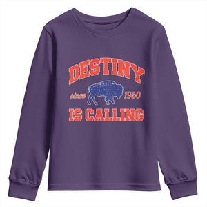 BFB Game Day Youth Sweatshirt Vintage Destiny is Calling Victory Monday TS10 Purple Print Your Wear