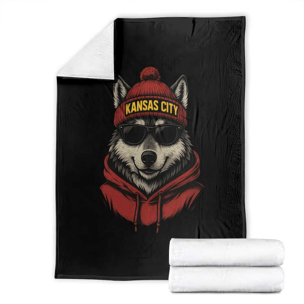 KC Game Day Throw Blanket Vintage Retro Football Mascot TS10 Black Print Your Wear