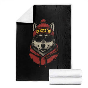 KC Game Day Throw Blanket Vintage Retro Football Mascot TS10 Black Print Your Wear