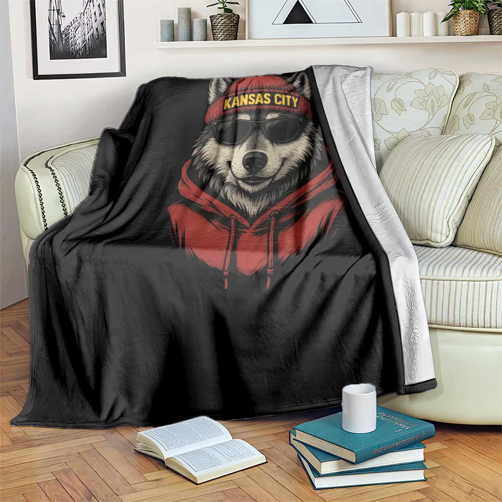 KC Game Day Throw Blanket Vintage Retro Football Mascot TS10 Print Your Wear