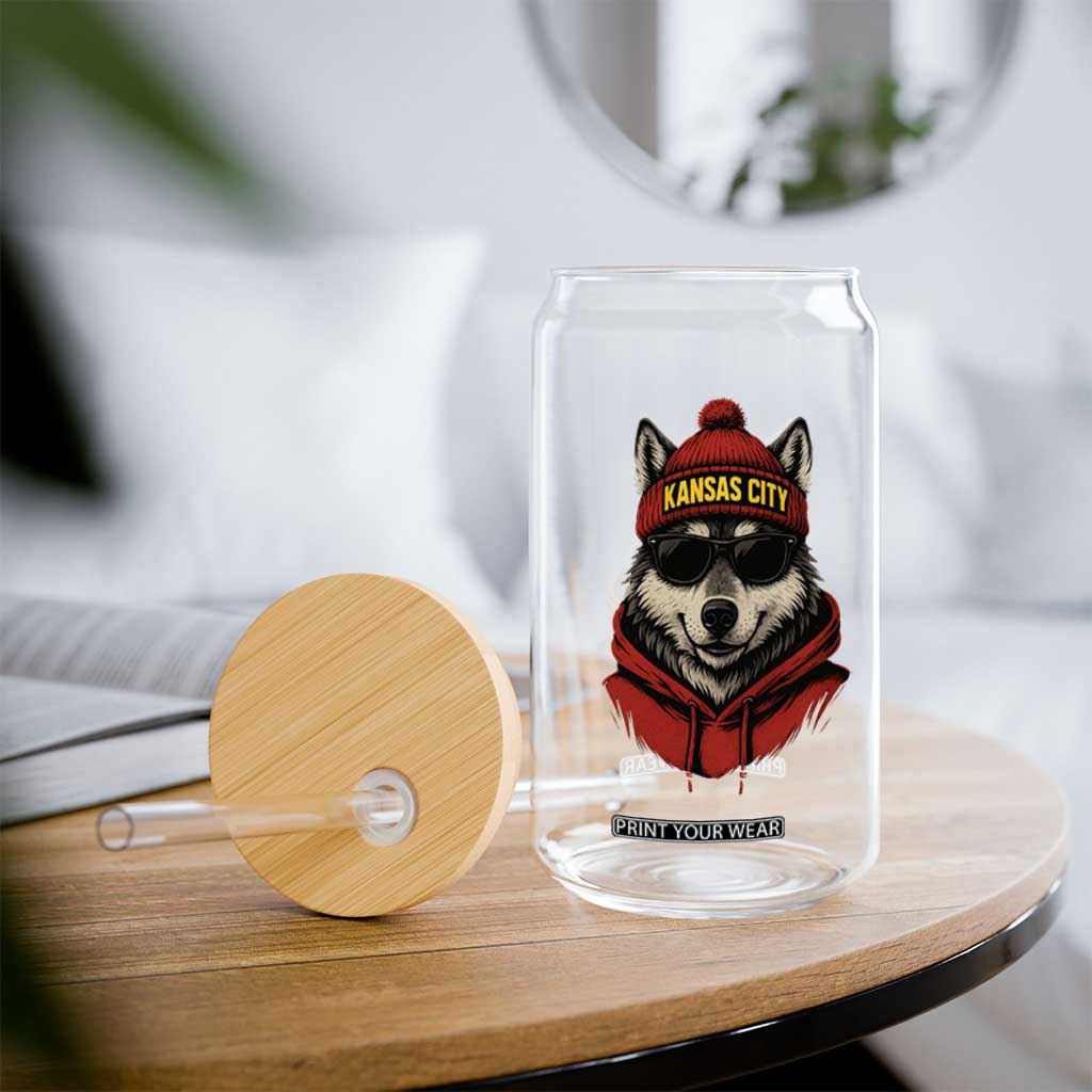 KC Game Day Glass Can Vintage Retro Football Mascot TS10 Print Your Wear