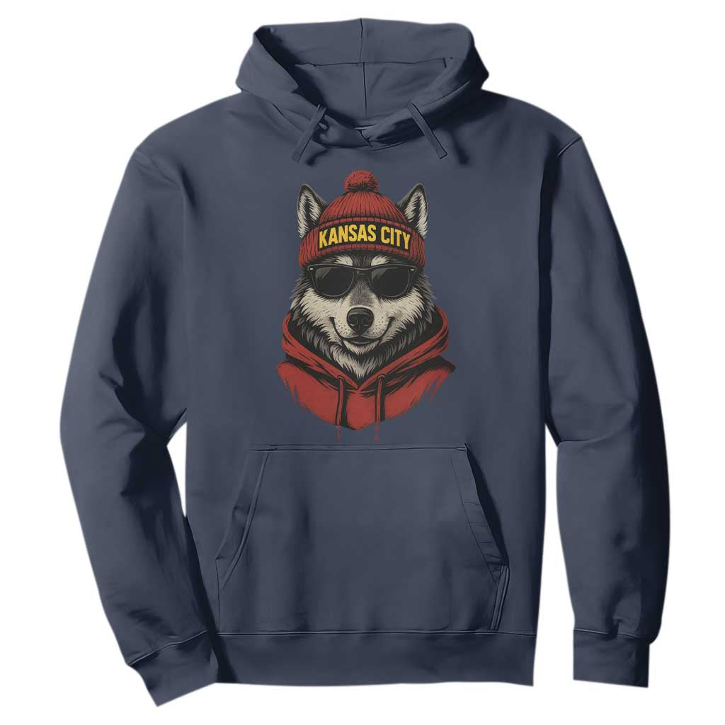 KC Game Day Hoodie Vintage Retro Football Mascot TS10 Navy Print Your Wear