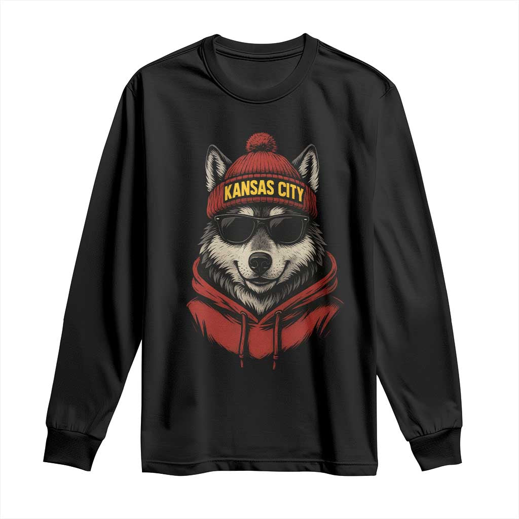 KC Game Day Long Sleeve Shirt Vintage Retro Football Mascot TS10 Black Print Your Wear