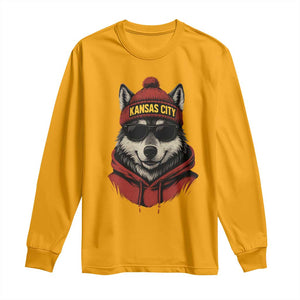 KC Game Day Long Sleeve Shirt Vintage Retro Football Mascot TS10 Gold Print Your Wear
