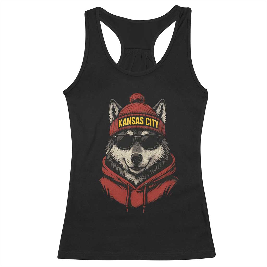KC Game Day Racerback Tank Top Vintage Retro Football Mascot TS10 Black Print Your Wear