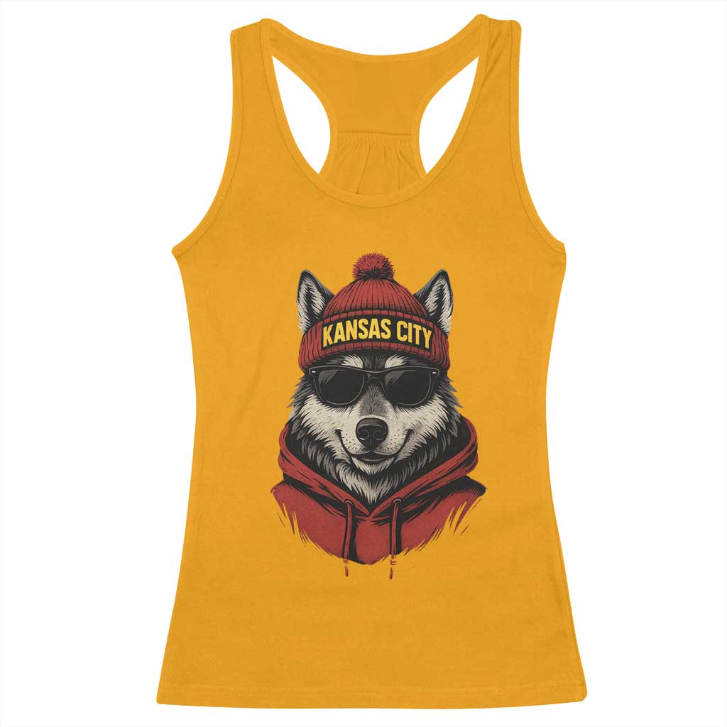 KC Game Day Racerback Tank Top Vintage Retro Football Mascot TS10 Gold Print Your Wear