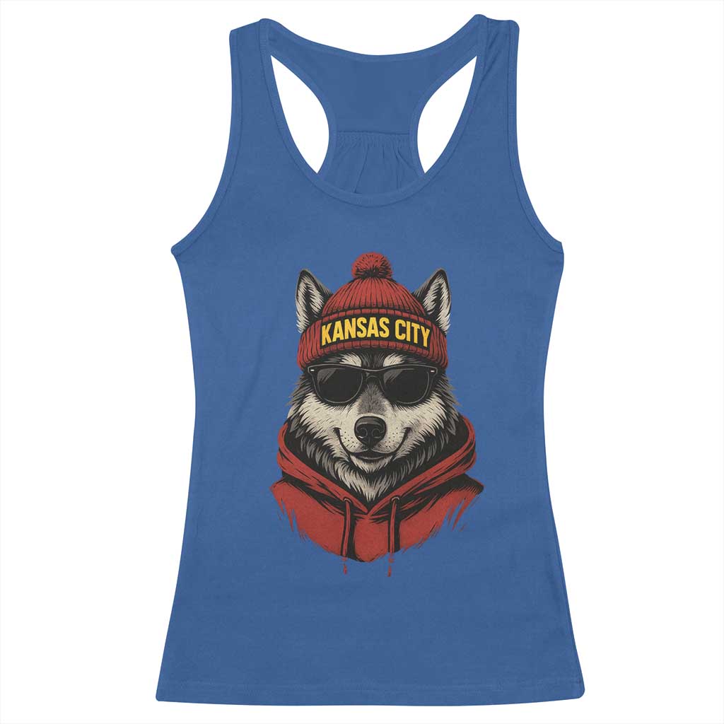 KC Game Day Racerback Tank Top Vintage Retro Football Mascot TS10 Royal Blue Print Your Wear