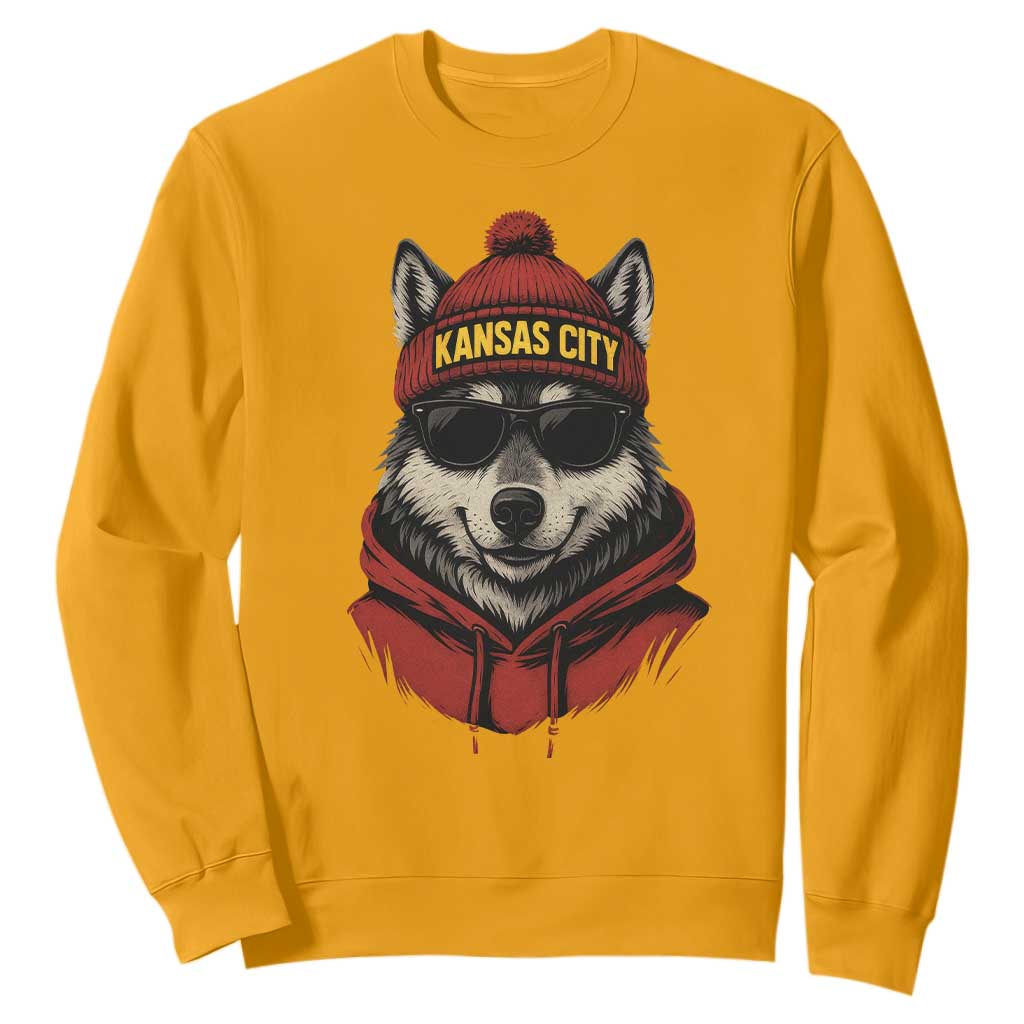 KC Game Day Sweatshirt Vintage Retro Football Mascot TS10 Gold Print Your Wear