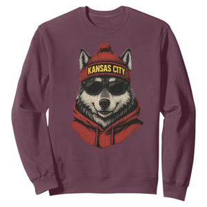 KC Game Day Sweatshirt Vintage Retro Football Mascot TS10 Maroon Print Your Wear