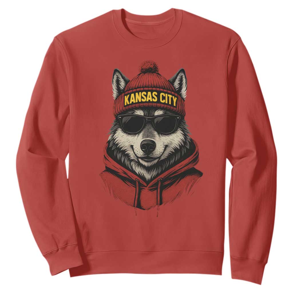 KC Game Day Sweatshirt Vintage Retro Football Mascot TS10 Red Print Your Wear
