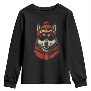 KC Game Day Youth Sweatshirt Vintage Retro Football Mascot TS10 Black Print Your Wear