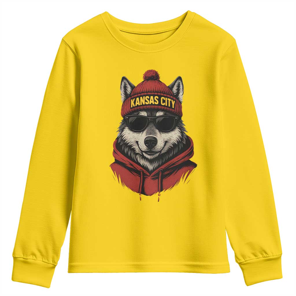 KC Game Day Youth Sweatshirt Vintage Retro Football Mascot TS10 Daisy Print Your Wear