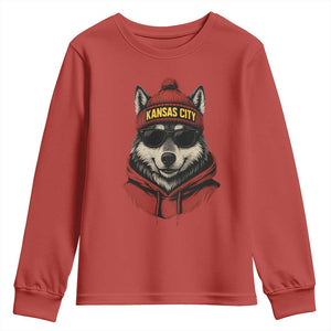 KC Game Day Youth Sweatshirt Vintage Retro Football Mascot TS10 Red Print Your Wear