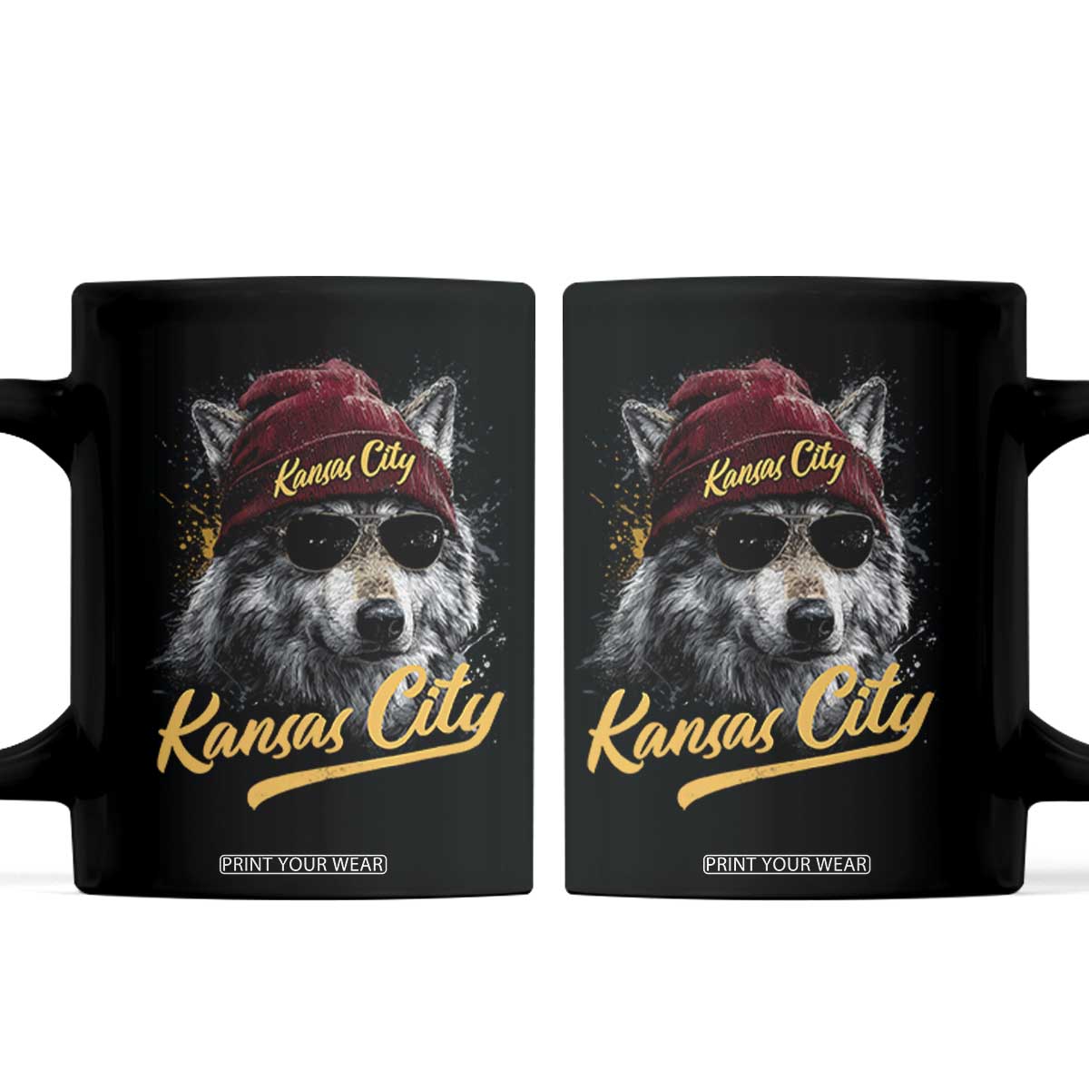 KC Game Day Coffee Mug Retro Vintage Football Watercolors Sport Mascot TS10 Black Print Your Wear