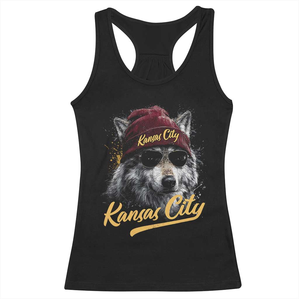 KC Game Day Racerback Tank Top Retro Vintage Football Watercolors Sport Mascot TS10 Black Print Your Wear