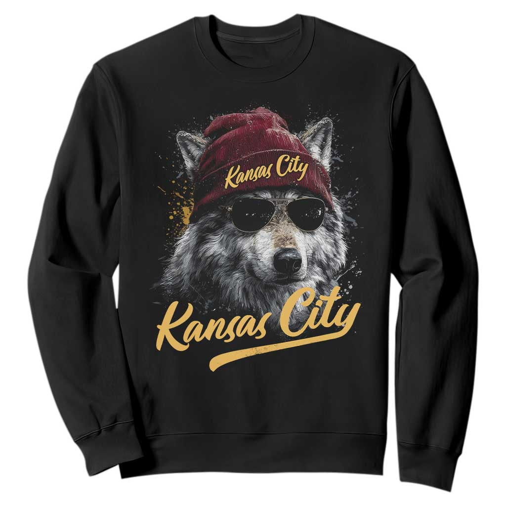 KC Game Day Sweatshirt Retro Vintage Football Watercolors Sport Mascot TS10 Black Print Your Wear