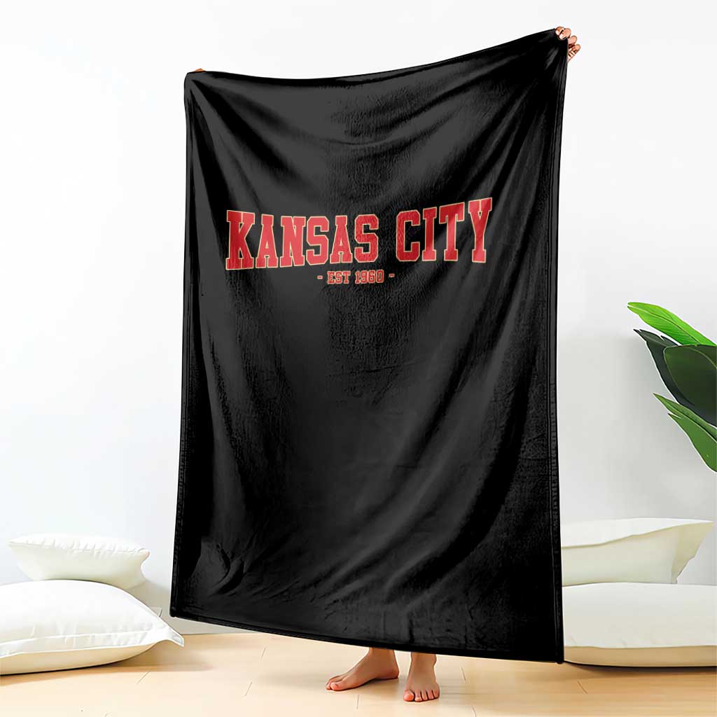 KC Game Day Throw Blanket Retro Style 90s Vintage Unisex Varisty Football TS10 Print Your Wear