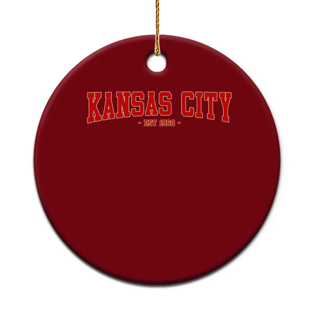 KC Game Day Ceramic Ornament Retro Style 90s Vintage Unisex Varisty Football TS10 1pc Red Print Your Wear