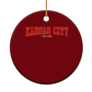KC Game Day Ceramic Ornament Retro Style 90s Vintage Unisex Varisty Football TS10 1pc Red Print Your Wear