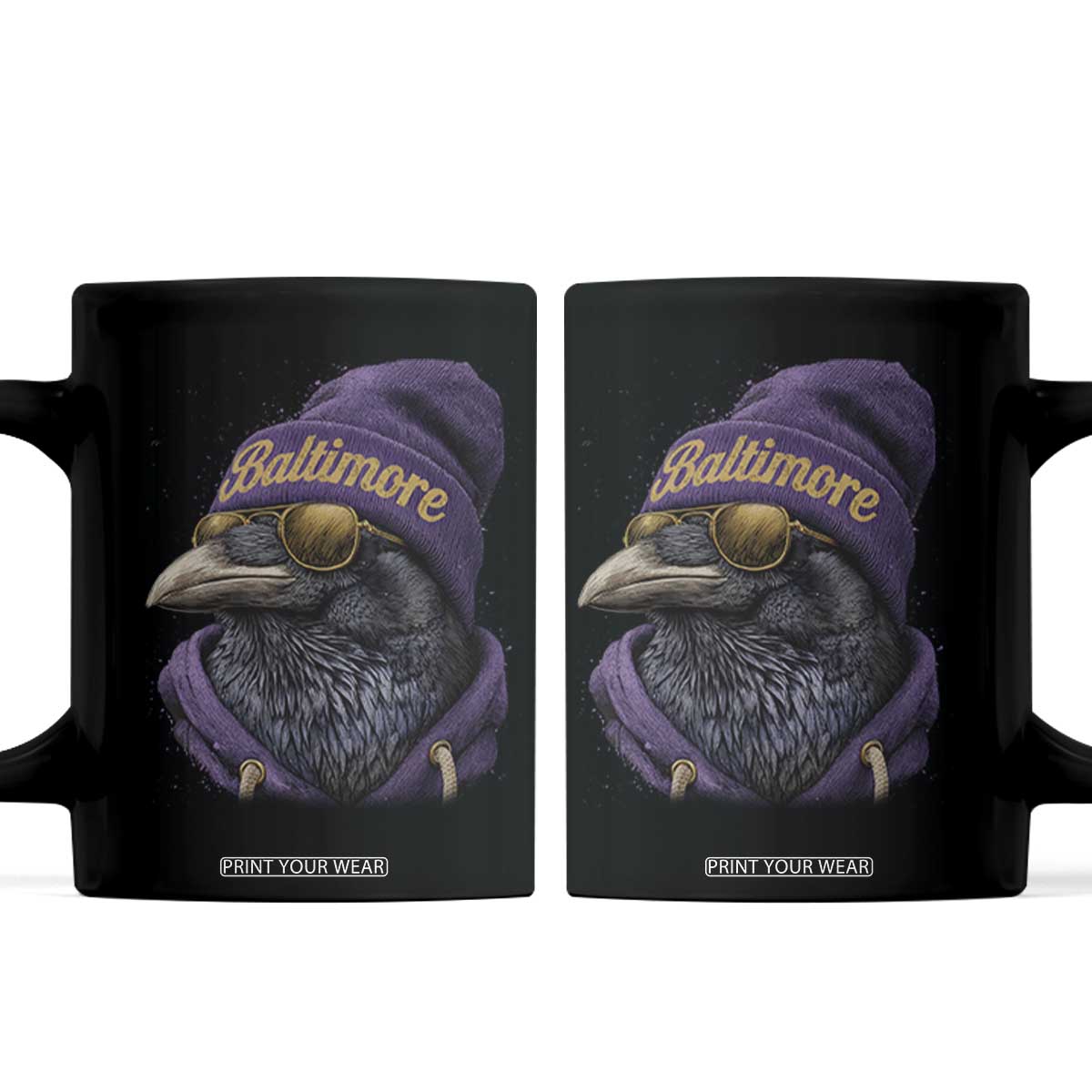 RF Football Lover Coffee Mug Vintage Maryland Edgar Allan Poe The Flock Game Day TS10 Black Print Your Wear