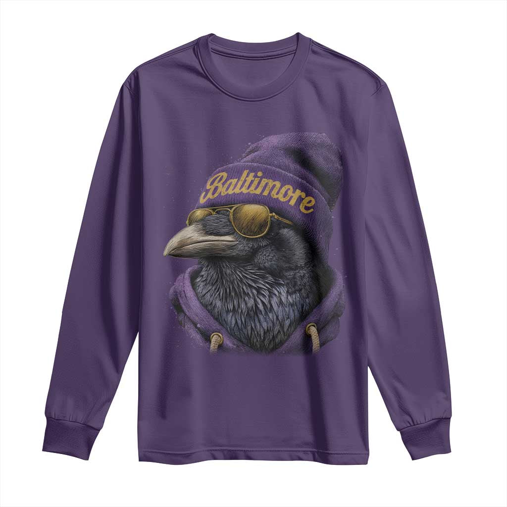 RF Football Lover Long Sleeve Shirt Vintage Maryland Edgar Allan Poe The Flock Game Day TS10 Purple Print Your Wear