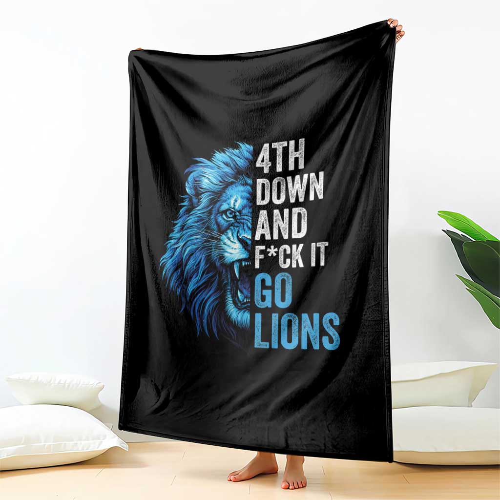 LF Game Day Throw Blanket Funny 4th Down F*ck It Blue Team Sports Fan TS10 Print Your Wear