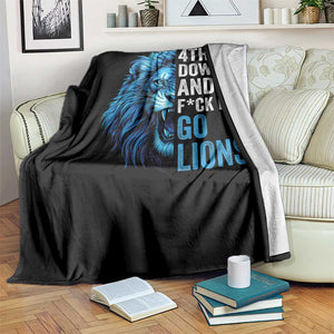 LF Game Day Throw Blanket Funny 4th Down F*ck It Blue Team Sports Fan TS10 Print Your Wear