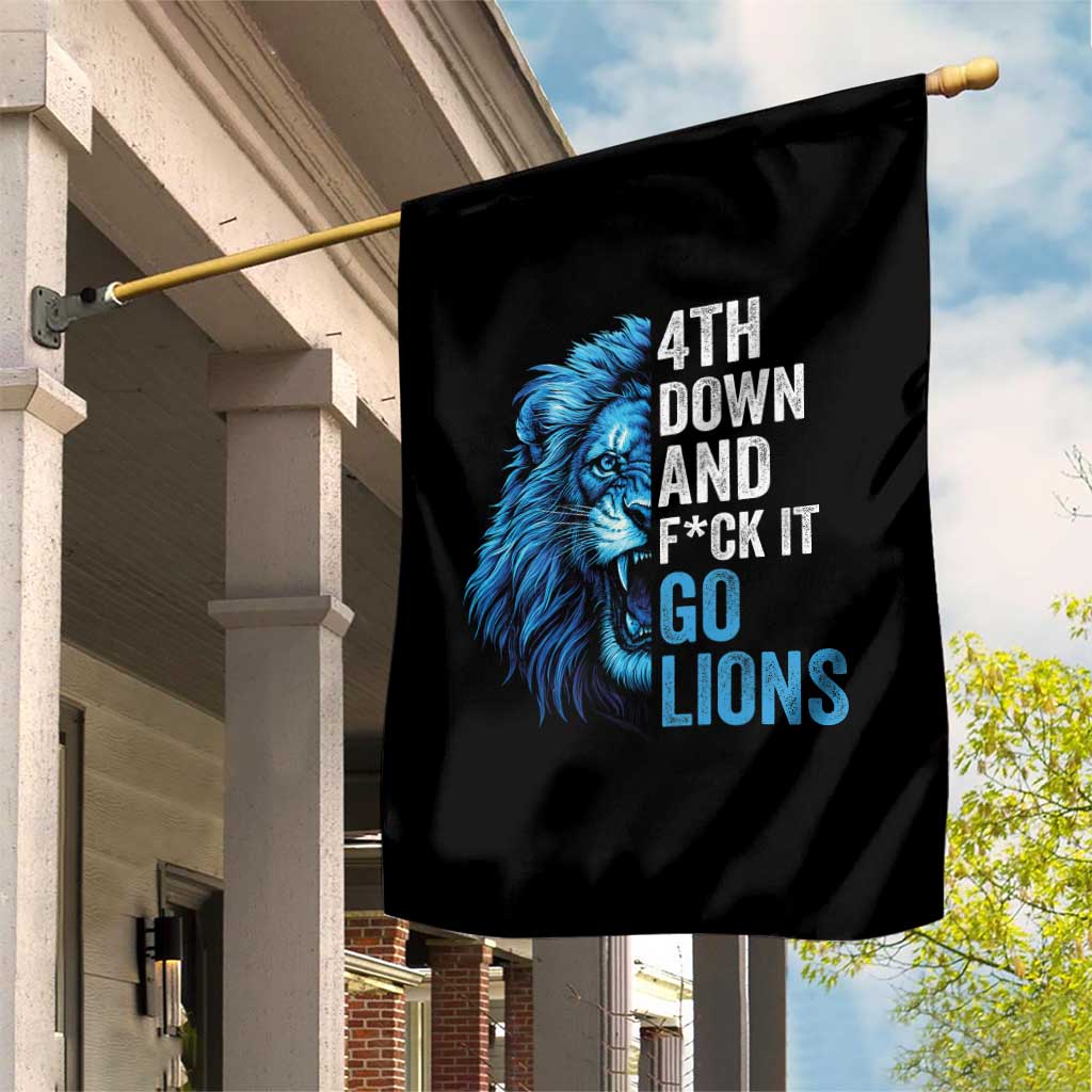 LF Game Day Garden Flag Funny 4th Down F*ck It Blue Team Sports Fan TS10 Print Your Wear