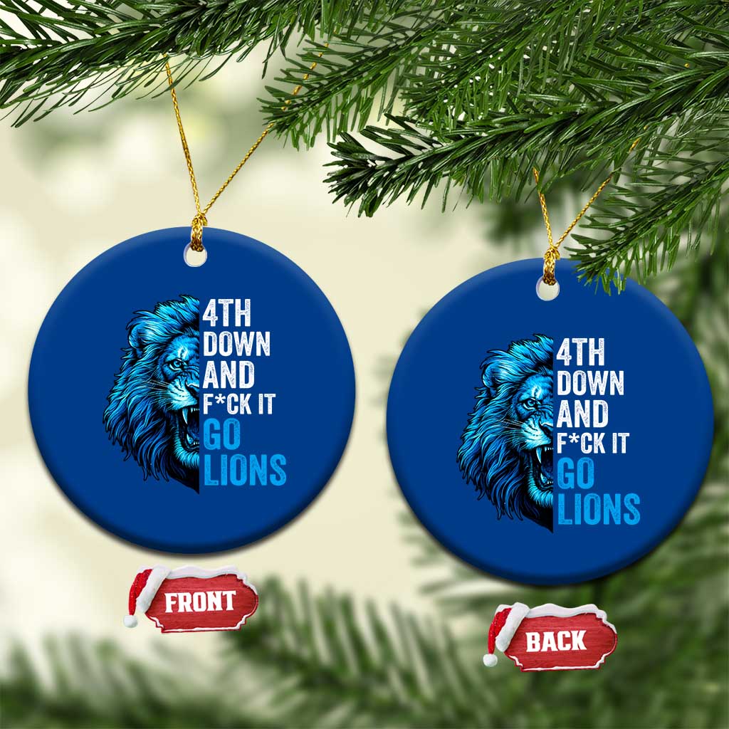 LF Game Day Ceramic Ornament Funny 4th Down F*ck It Blue Team Sports Fan TS10 1pc Blue Print Your Wear