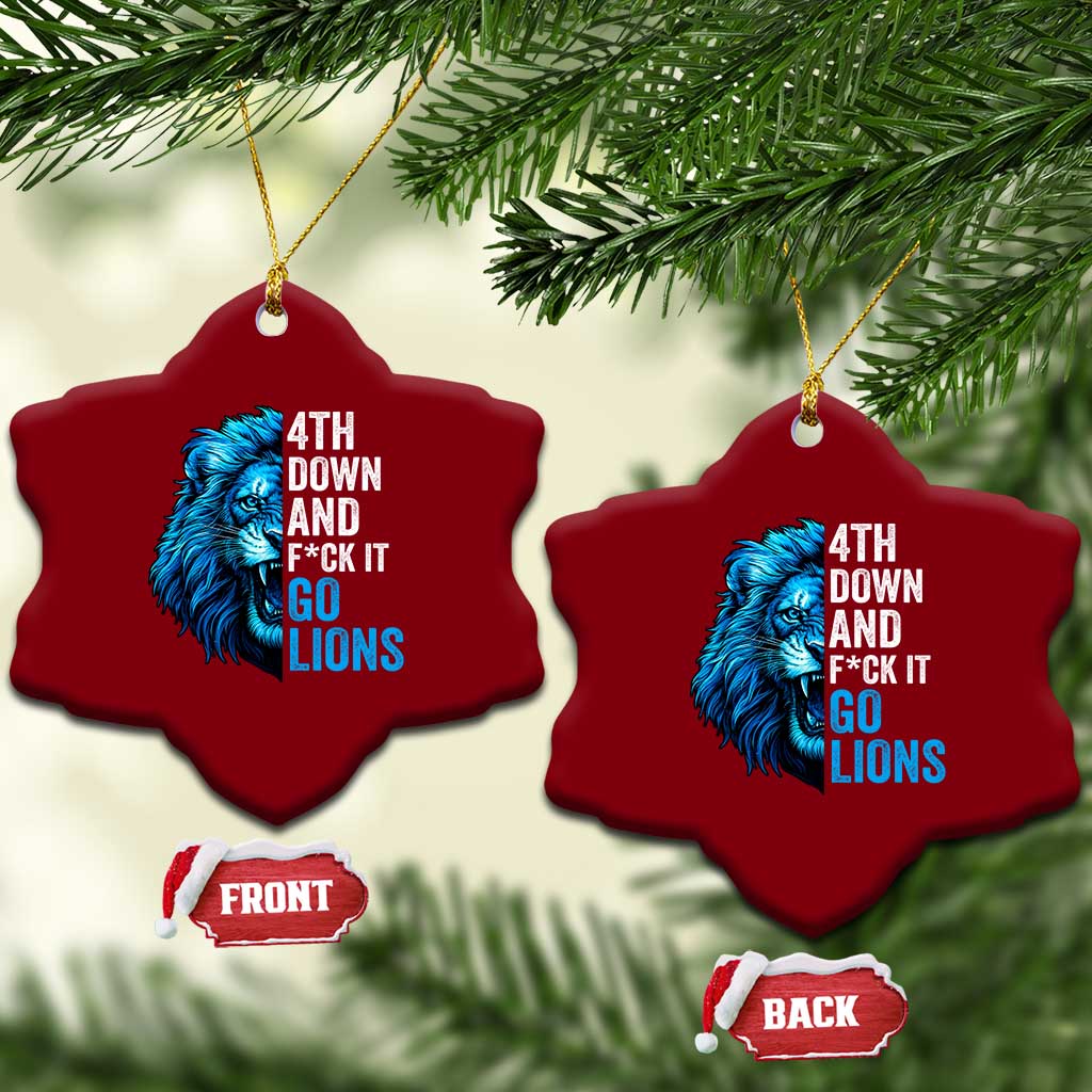 LF Game Day Ceramic Ornament Funny 4th Down F*ck It Blue Team Sports Fan TS10 Print Your Wear