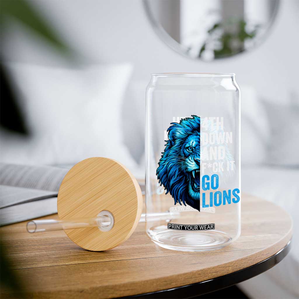 LF Game Day Glass Can Funny 4th Down F*ck It Blue Team Sports Fan TS10 Print Your Wear