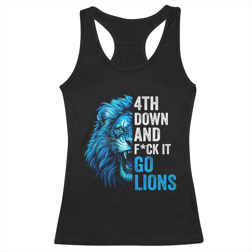 LF Game Day Racerback Tank Top Funny 4th Down F*ck It Blue Team Sports Fan TS10 Black Print Your Wear