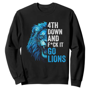 LF Game Day Sweatshirt Funny 4th Down F*ck It Blue Team Sports Fan TS10 Black Print Your Wear