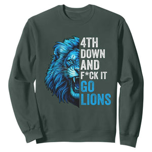 LF Game Day Sweatshirt Funny 4th Down F*ck It Blue Team Sports Fan TS10 Dark Forest Green Print Your Wear
