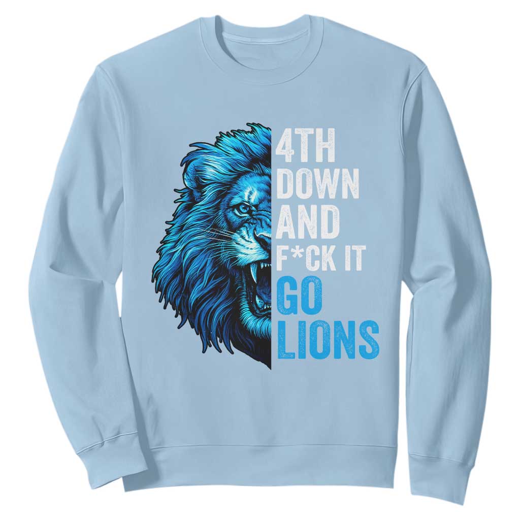 LF Game Day Sweatshirt Funny 4th Down F*ck It Blue Team Sports Fan TS10 Light Blue Print Your Wear