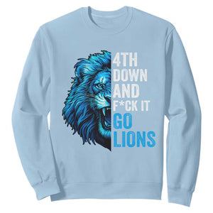 LF Game Day Sweatshirt Funny 4th Down F*ck It Blue Team Sports Fan TS10 Light Blue Print Your Wear