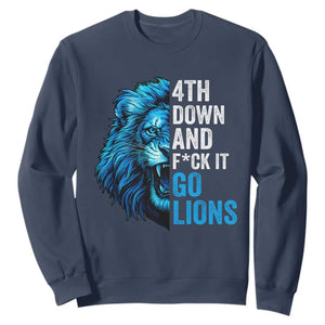 LF Game Day Sweatshirt Funny 4th Down F*ck It Blue Team Sports Fan TS10 Navy Print Your Wear