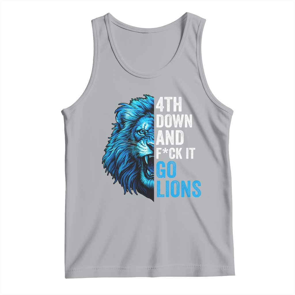 LF Game Day Tank Top Funny 4th Down F*ck It Blue Team Sports Fan TS10 Athletic Heather Print Your Wear