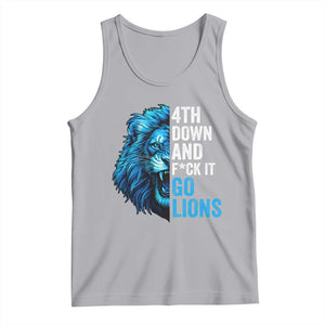 LF Game Day Tank Top Funny 4th Down F*ck It Blue Team Sports Fan TS10 Athletic Heather Print Your Wear